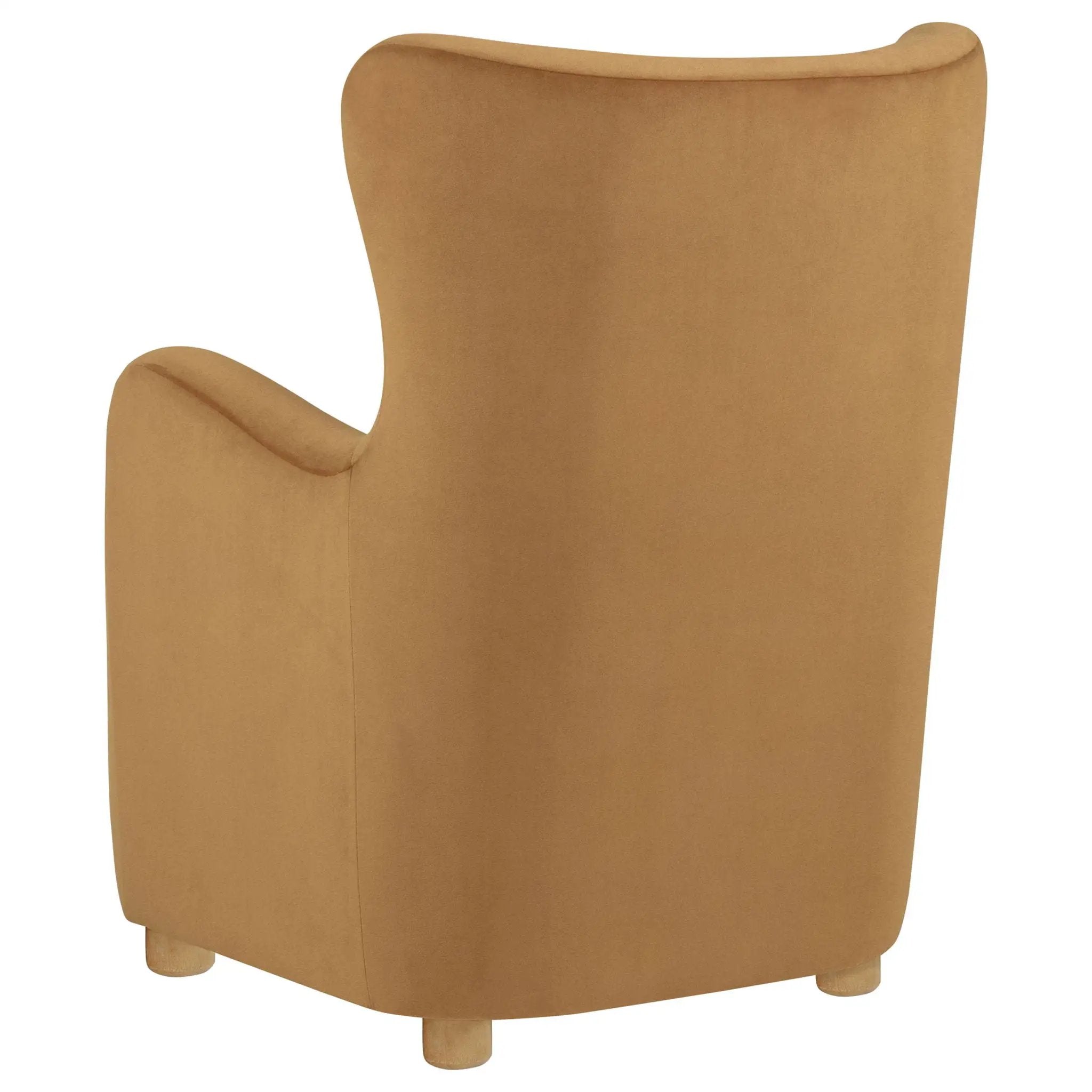 Thornton Velvet Upholstered Wingback Lounge Accent Chair Cognac by Unique Piece Furniture