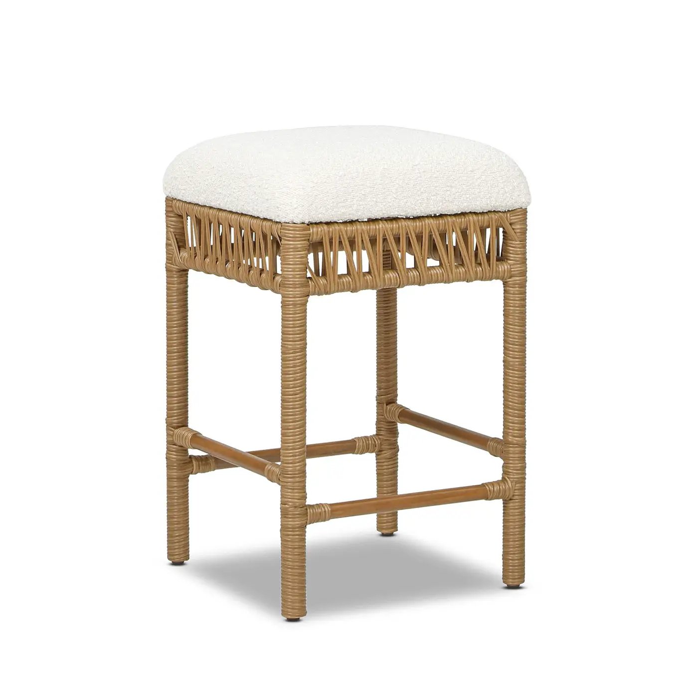 Lucia - Backless Upholstered Counter Stool With Frame - Ivory White by Unique Piece Furniture