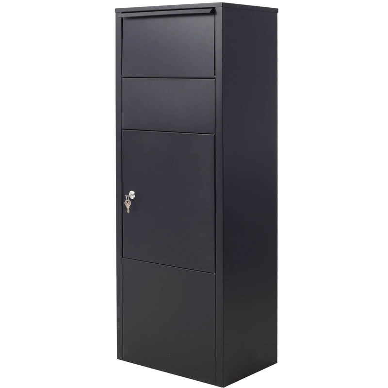 Large Package Delivery Parcel Mail Drop Box With Lockable Storage Compartment Heavy Duty Weatherproof For Express Mail Delivery For Home & Business Use - Black by HouseOfZazla