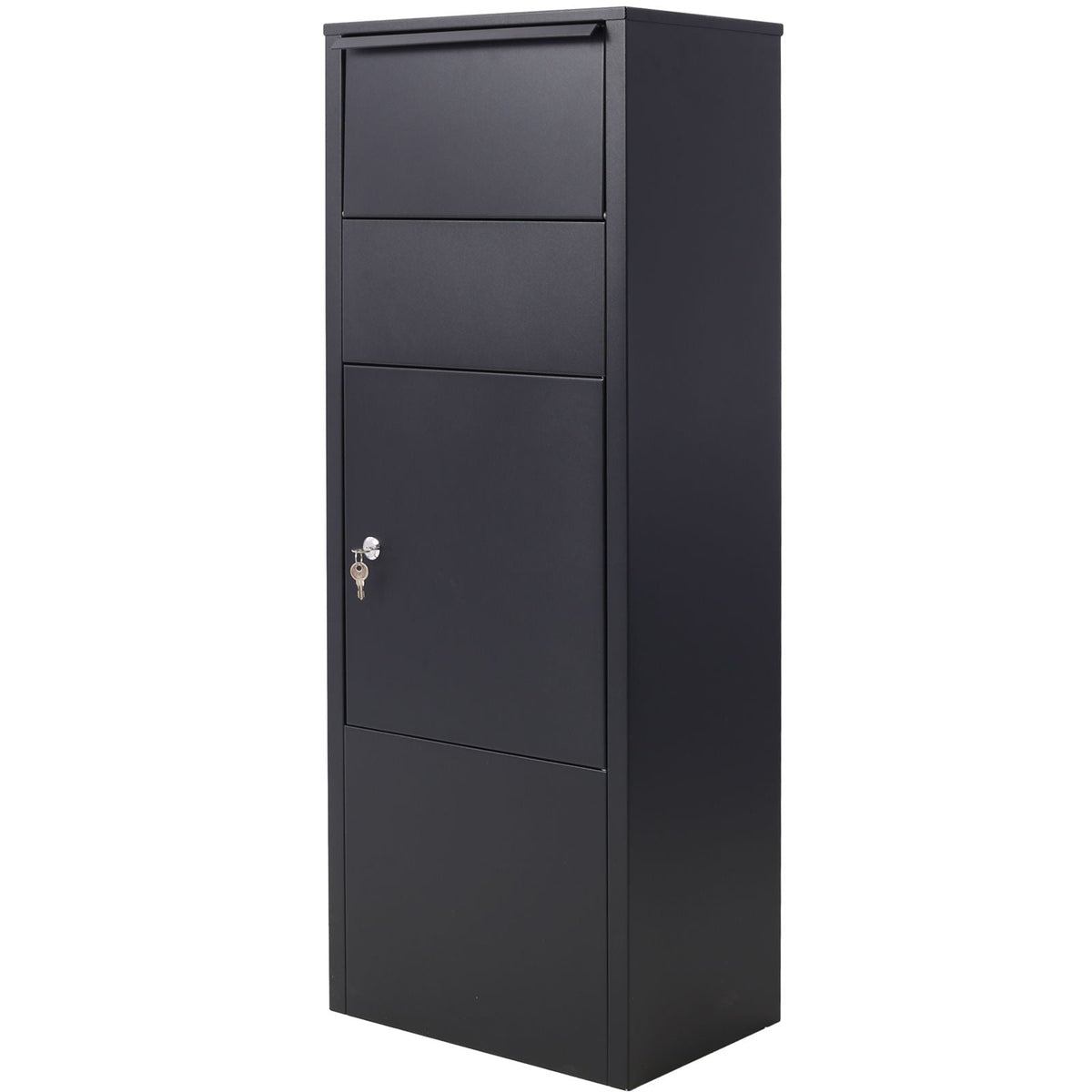 Large Package Delivery Parcel Mail Drop Box with Lockable Storage - Black