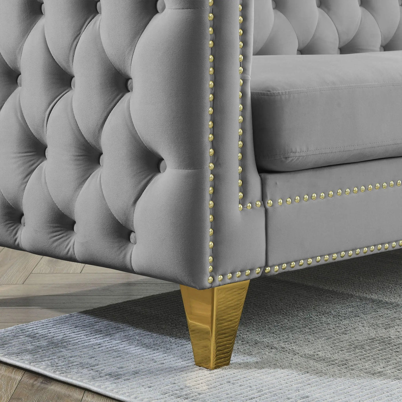 Upholstered Couch Sofa With Button Tufting For Living Room by HouseOfZazla