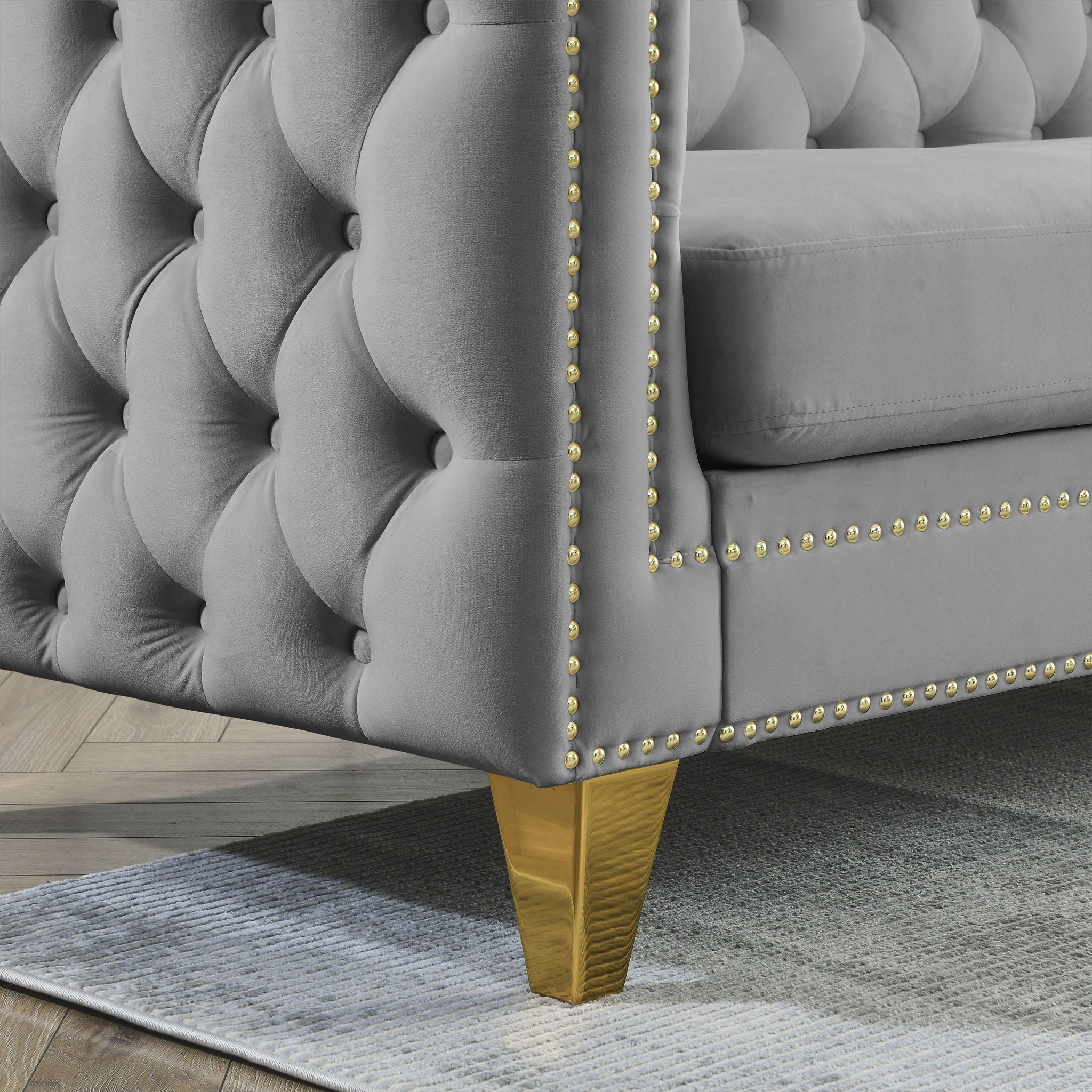 Upholstered Couch Sofa With Button Tufting For Living Room by HouseOfZazla