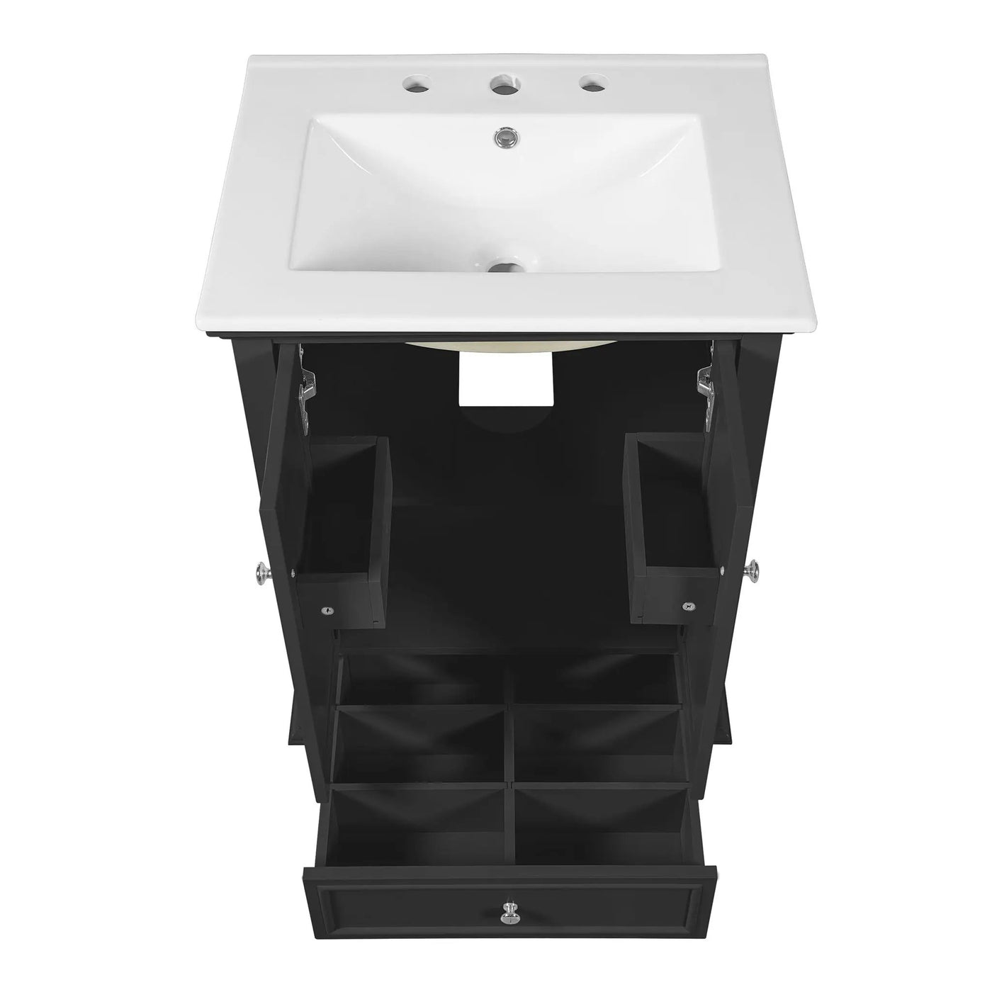 Modern Bathroom Vanity With Sink, Cabinet With Drawer And Dividers, Rectangular Storage Unit by HouseOfZazla