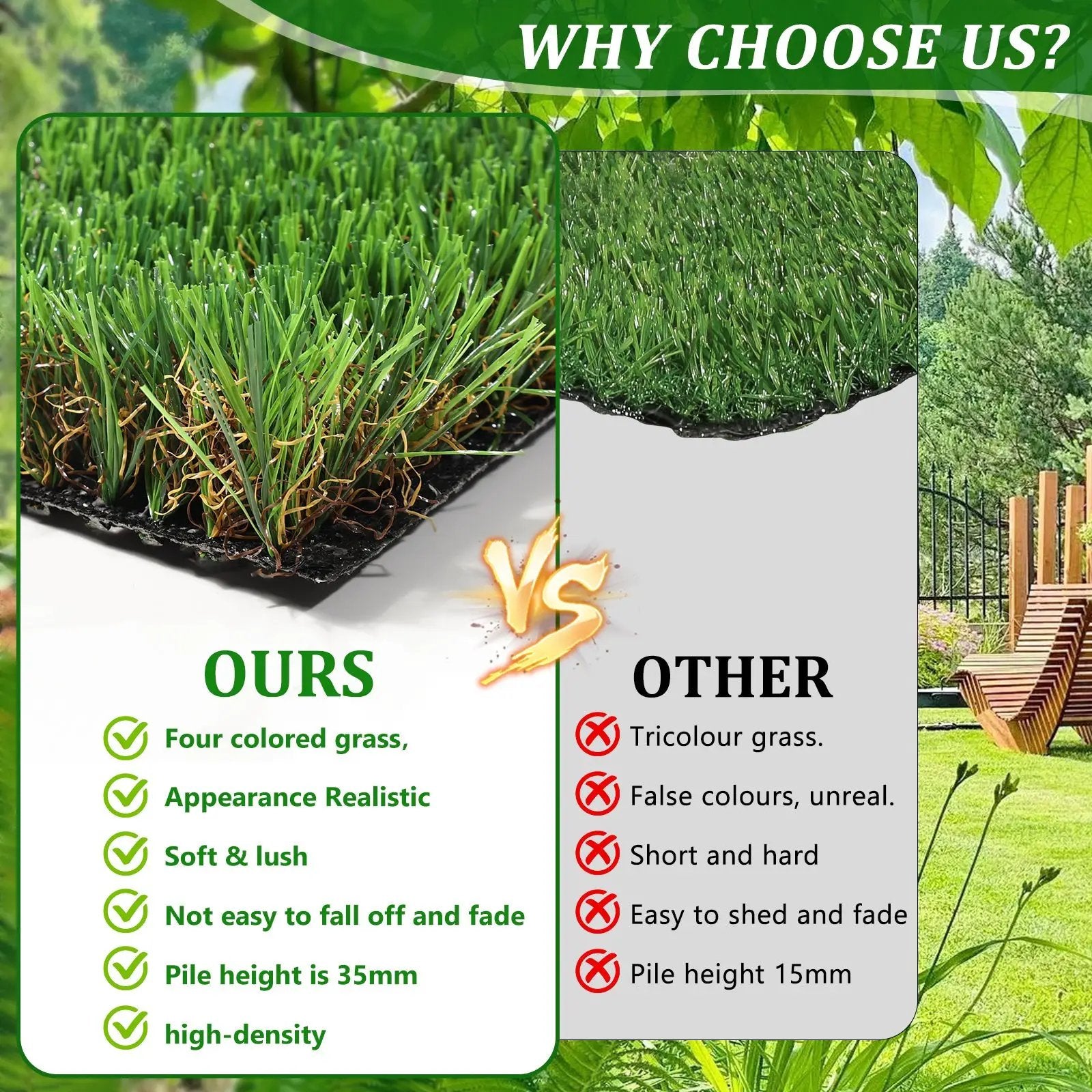 6.5FT X 33FT Outdoor Artificial Grass Runner Rug by HouseOfZazla