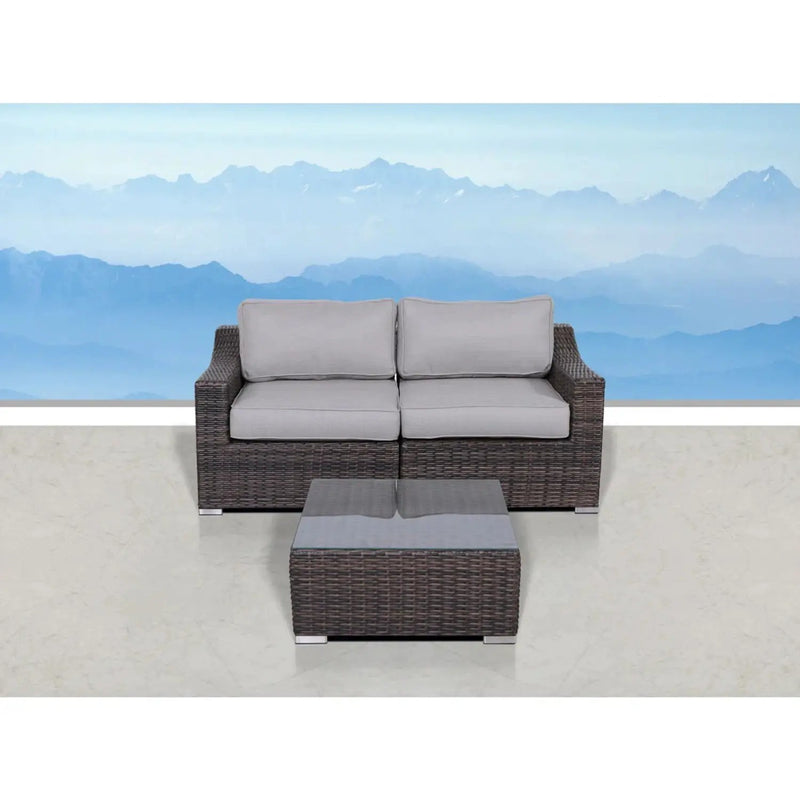 Outdoor Wicker Conversation Set With Cushions, All Weather by Unique Piece Furniture