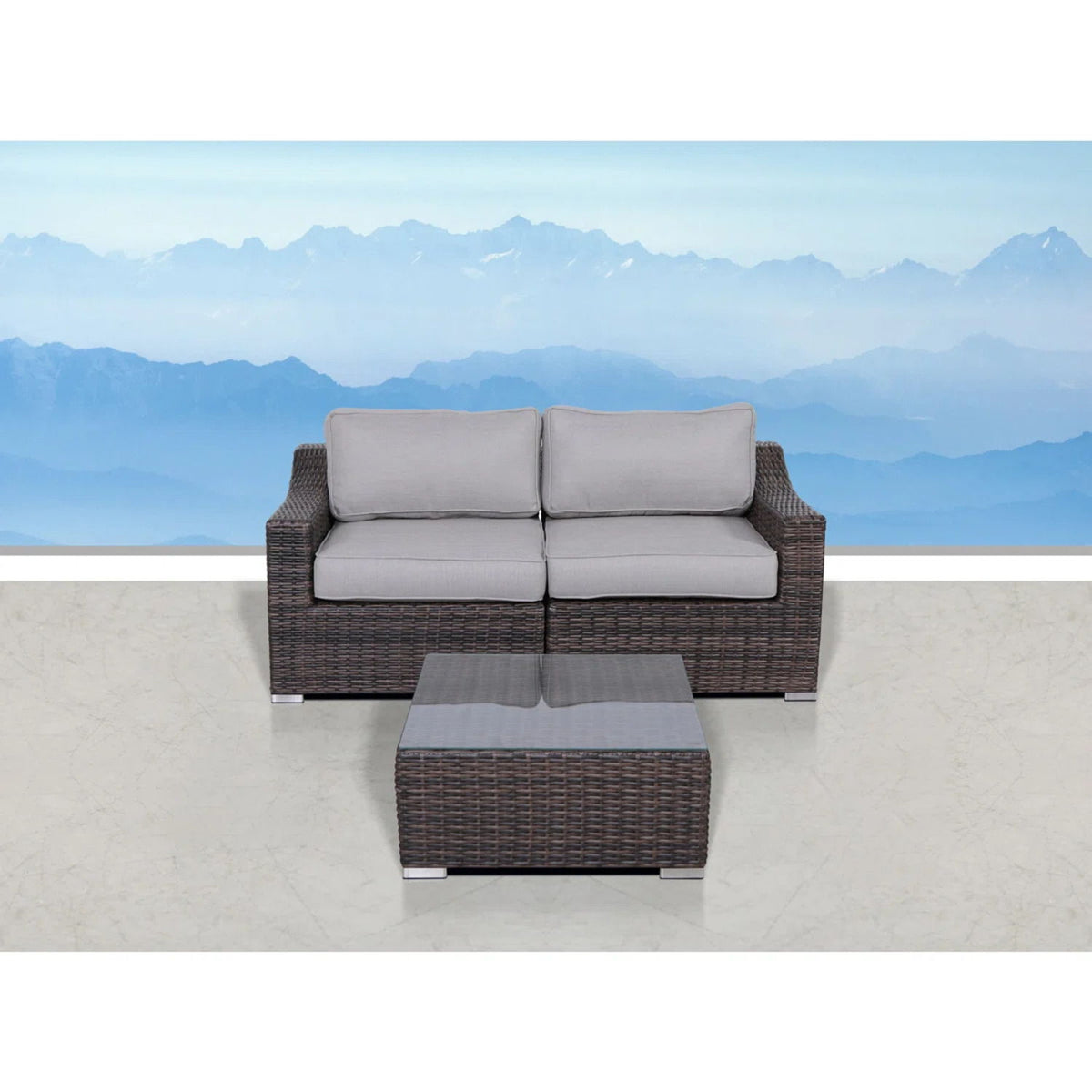 All-Weather Wicker Conversation Set with Cushions - Light Brown, Dark Gray, or Dark Brown, photo 32 of 40