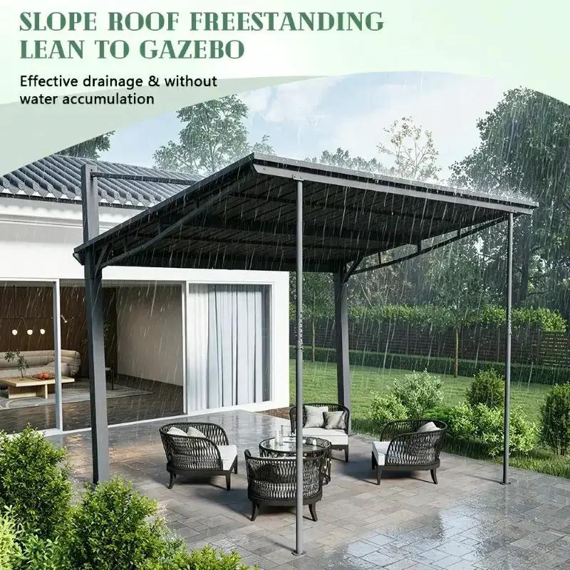 Outdoor Gazebo 10' x 10' with Hard Top Metal Roof by HouseOfZazla