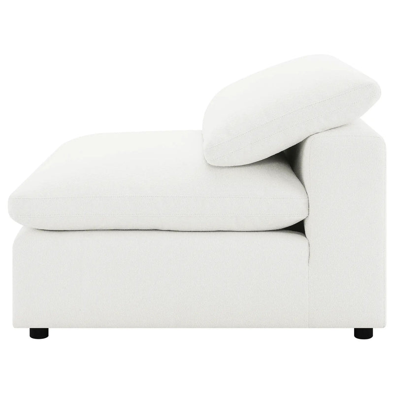 Raleigh Boucle Upholstered Armless Chair Ivory by Unique Piece Furniture