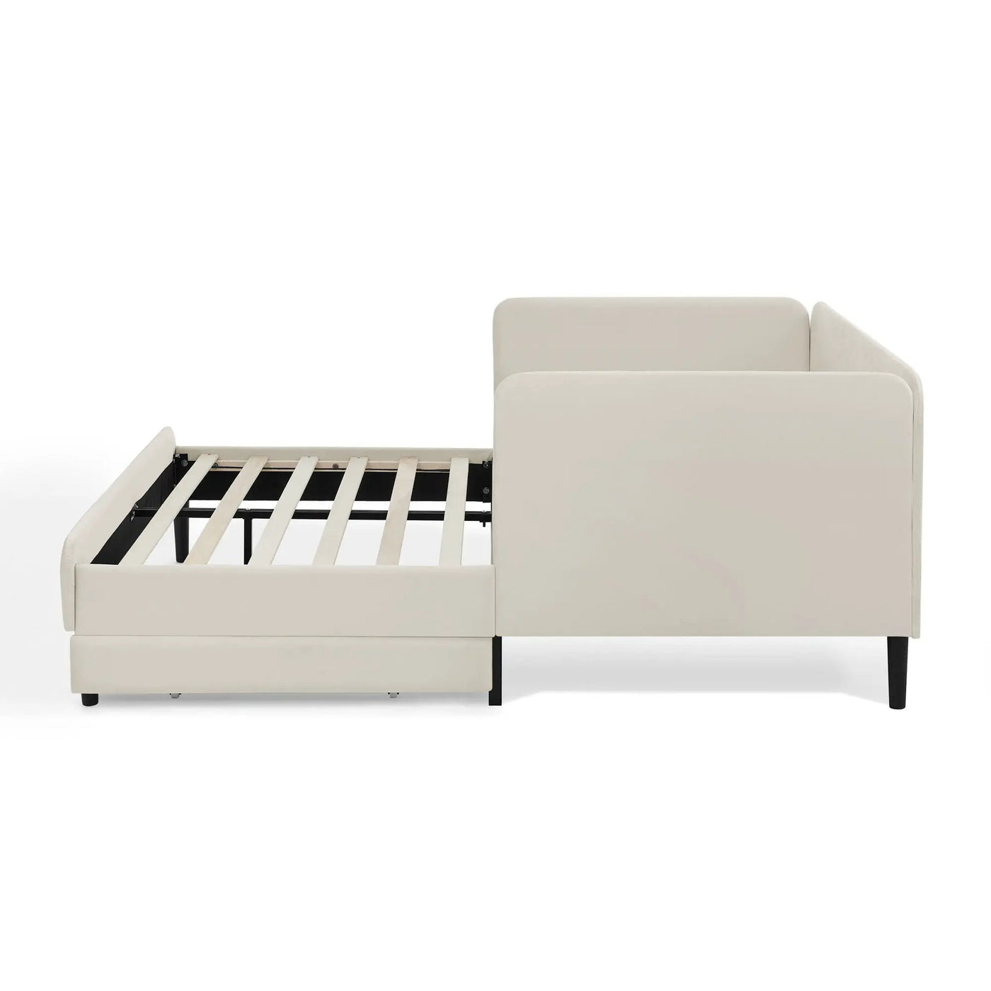Upholstered Platform Bed Frame With 2 Storage Drawers And Adjustable Sofa Bed by HouseOfZazla