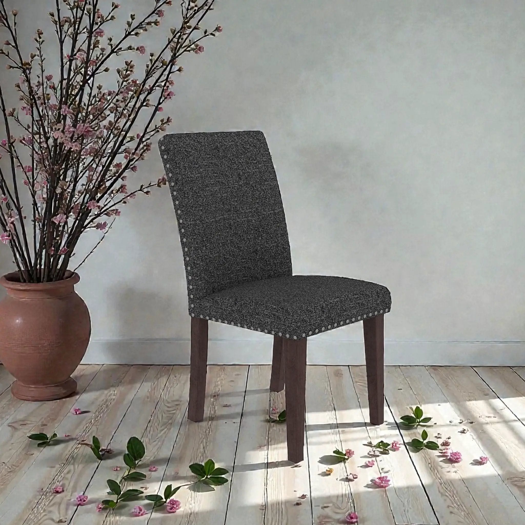 Upholstered Dining Chair With High Back Design (Set of 2)