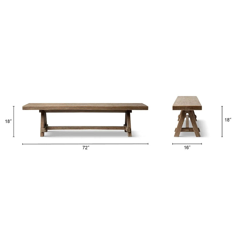 Hawthorne 72' Reclaimed Elm Trestle Dining Bench by HouseOfZazla