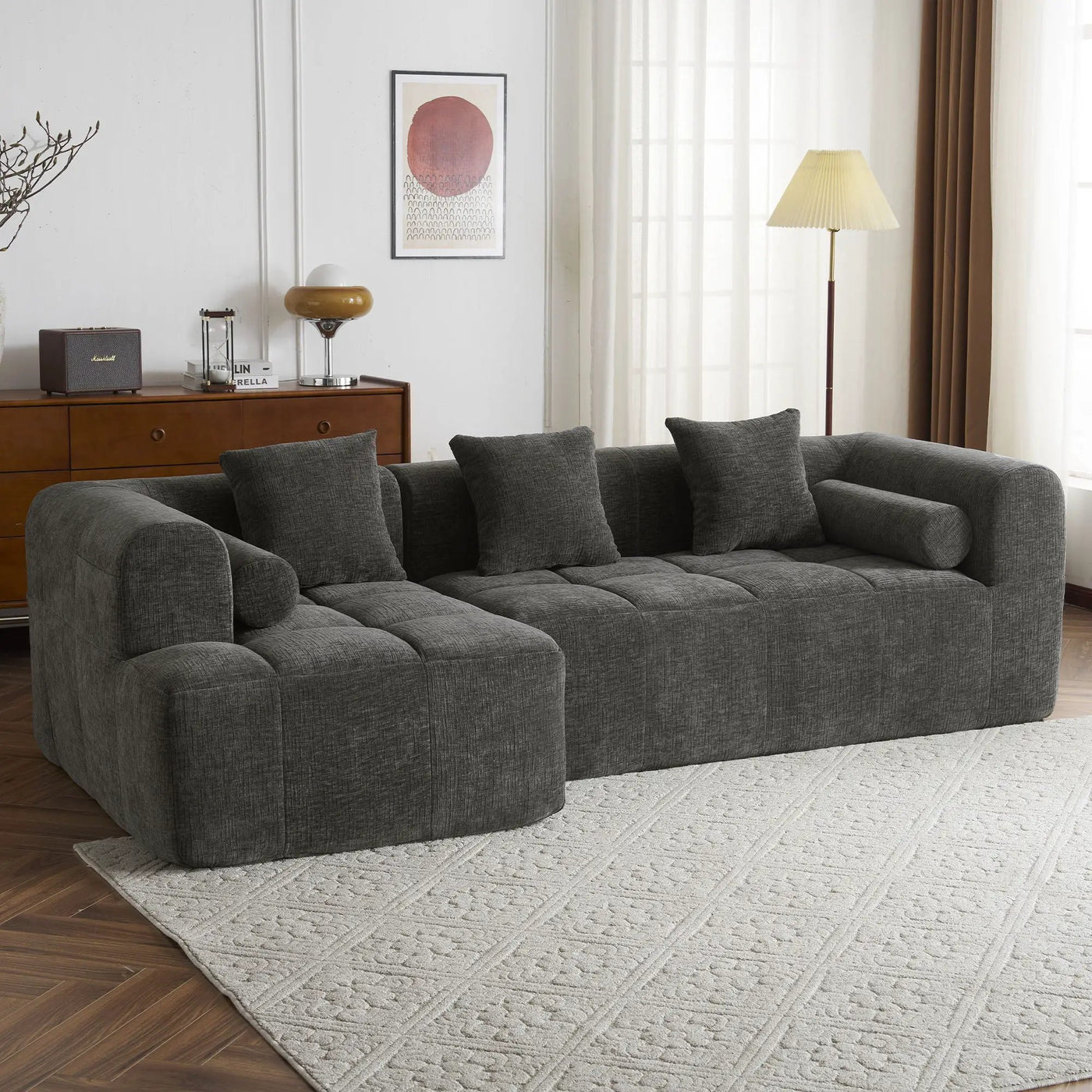 Sectional Free Combined Sofa With 2 Side Pockets by Unique Piece Furniture