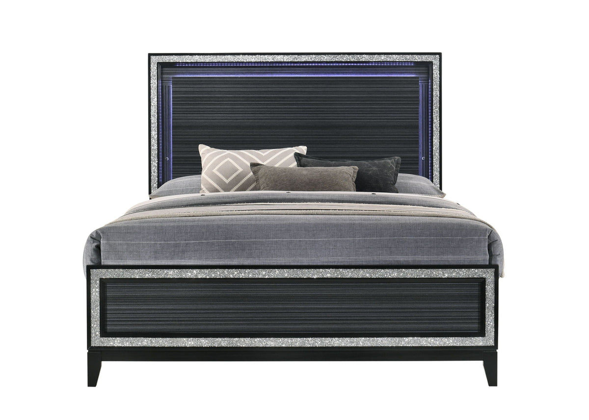 Haiden Queen Storage Bed with LED Lighting - Black or White, photo 2 of 8