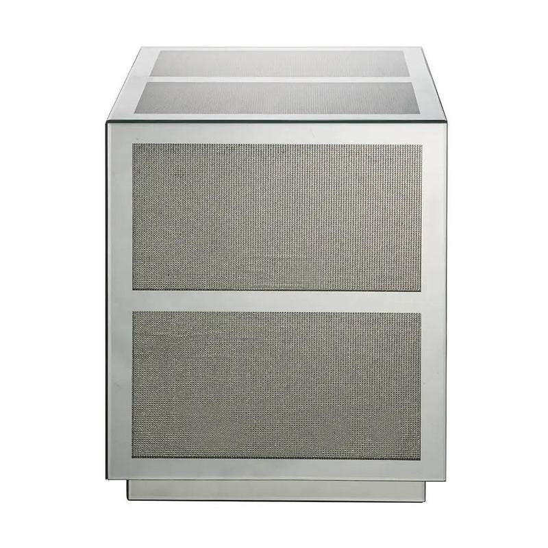Noralie - 18" End Table With Faux Diamonds - Mirrored by Unique Piece Furniture