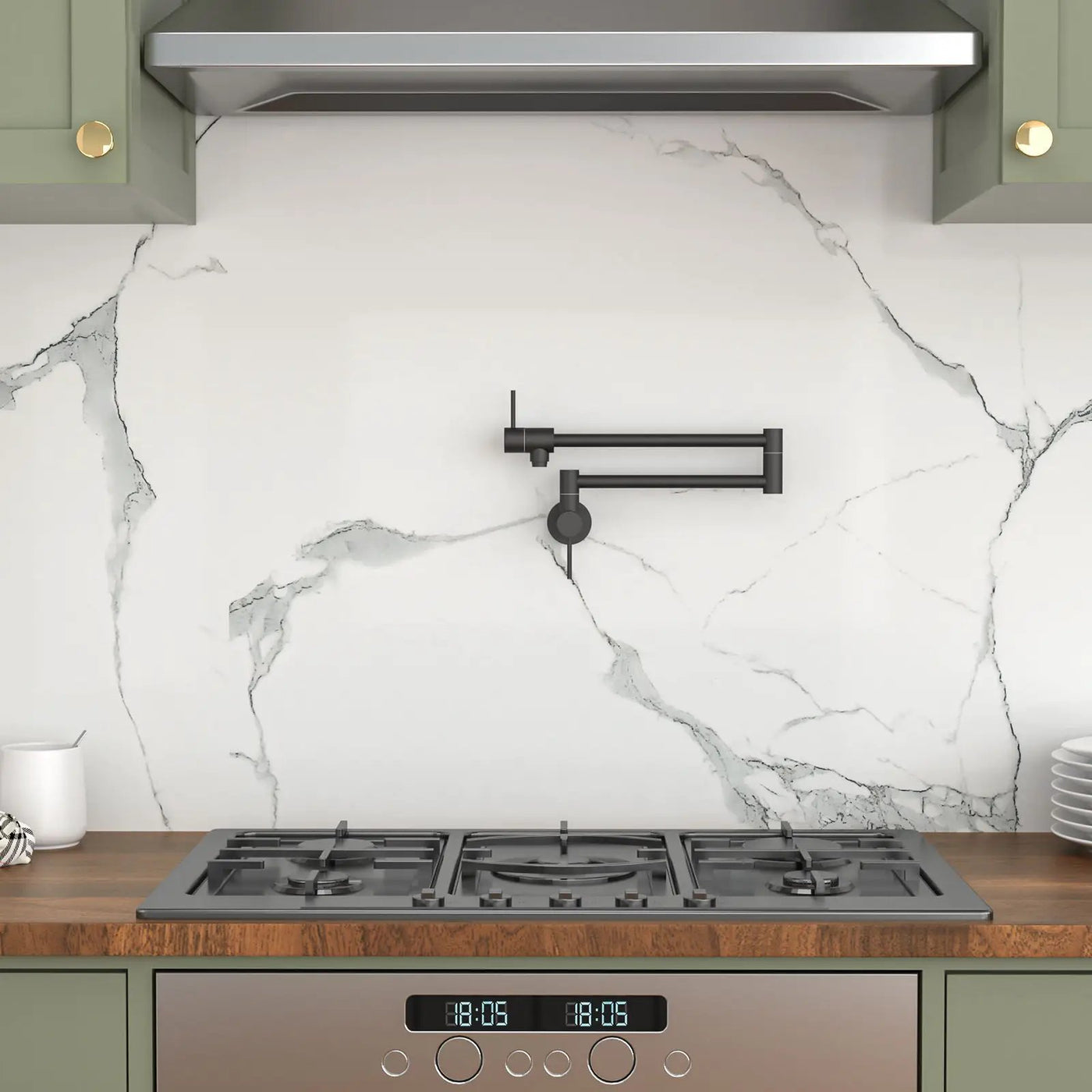 Modern Design Pot Filler Faucet Wall Mount Kitchen Sink, Folding Stretchable by HouseOfZazla