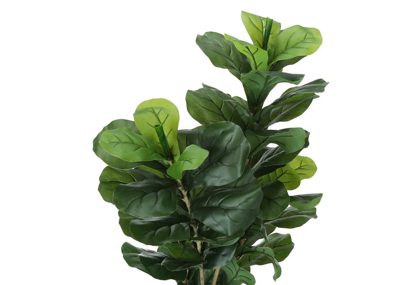 41" Tall, Artificial Plant, Fiddle Tree, Indoor, Faux, Fake, Floor, Greenery, Potted, Real Touch, Decorative - Green / Black by Unique Piece Furniture