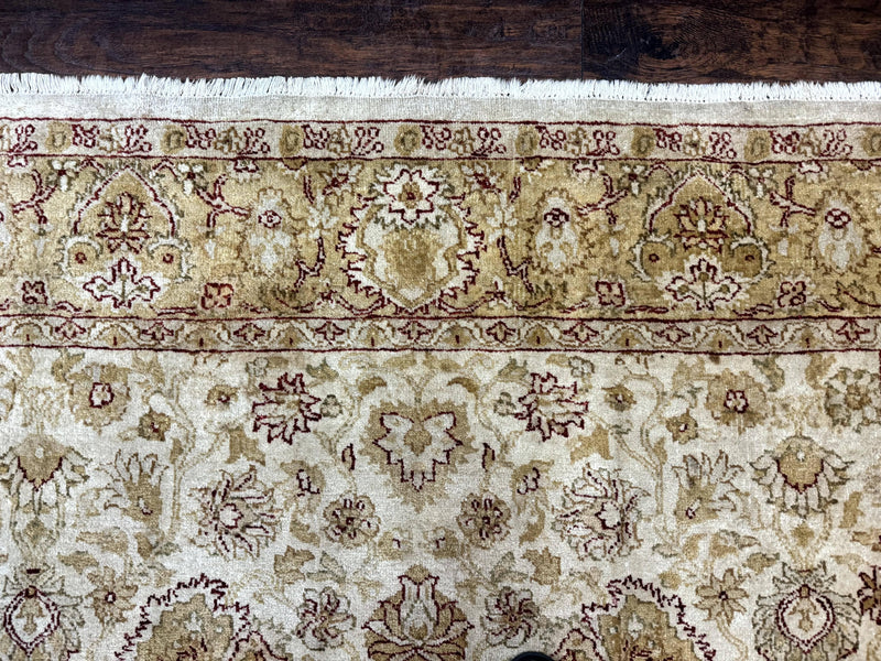 Turkish Oushak Rug 6x9, Vintage, Beige by Jewel Rugs