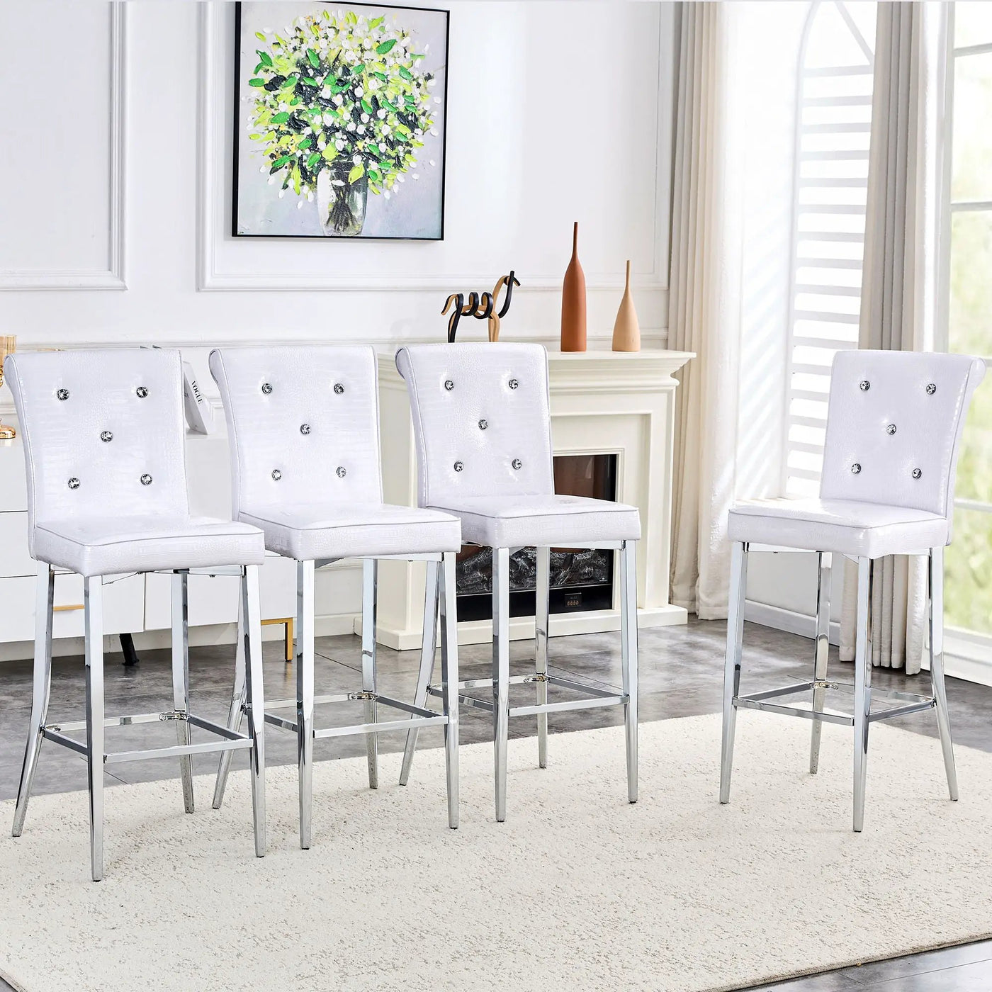 Bar Chairs & Crystal Clasp Design (Set of 2) by HouseOfZazla