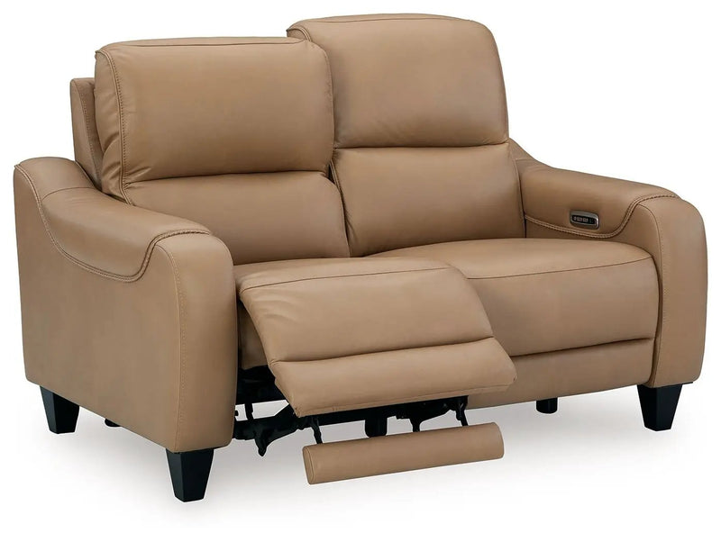 Mosswell - Power Reclining Loveseat With Adj Headrest - Toffee by Unique Piece Furniture
