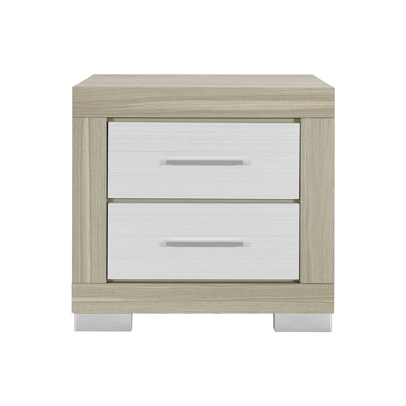 Elsa - 2 Toned Nightstand With Bar Handle And Spacious Drawers by HouseOfZazla
