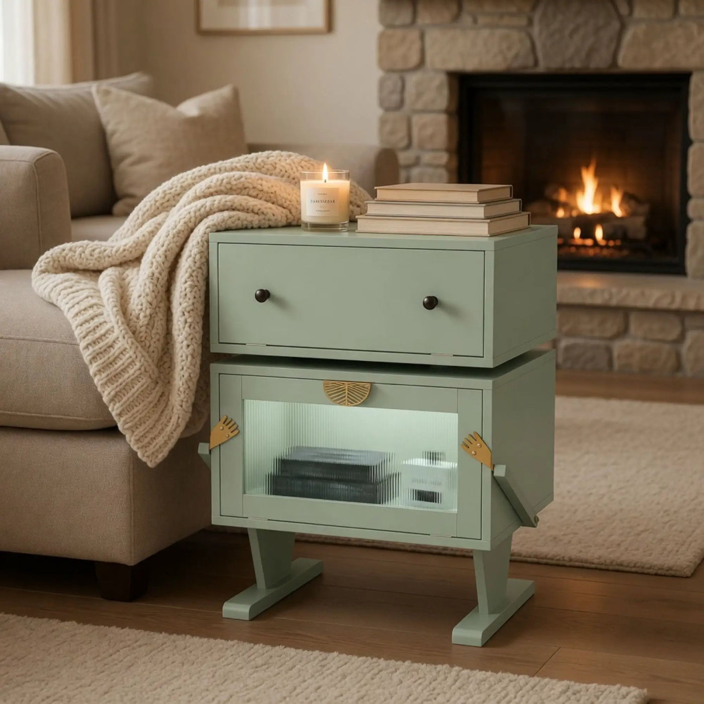 Robot LED Nightstand With 360° Rotating Drawer by HouseOfZazla