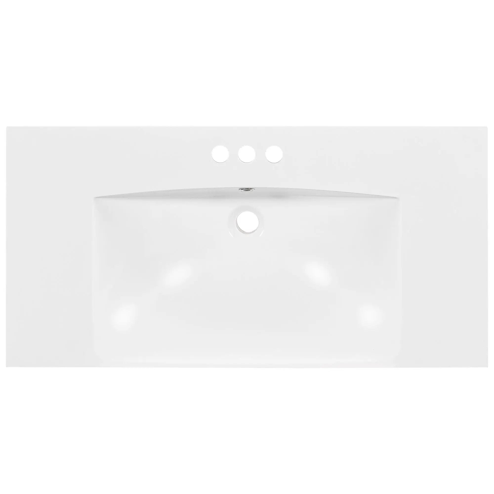 Single Bathroom Basin Sink, Vanity Top Only With 3 Faucet Holes by HouseOfZazla