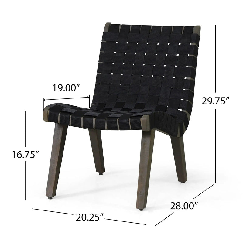 Lounge Chair With Stunning Rope Weave Design, Set of 2 - Black by HouseOfZazla