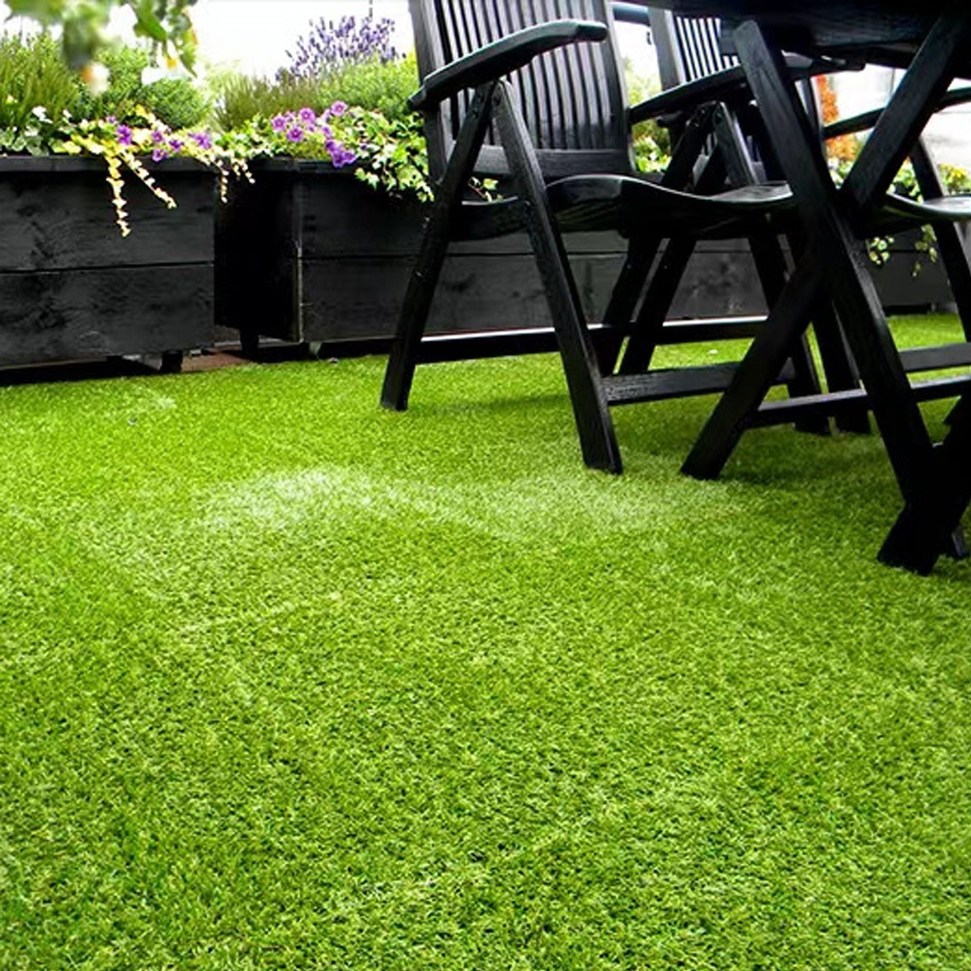 Artificial Lawn Interlocking Grass Tiles For Patio (Set of 36) - Green by HouseOfZazla