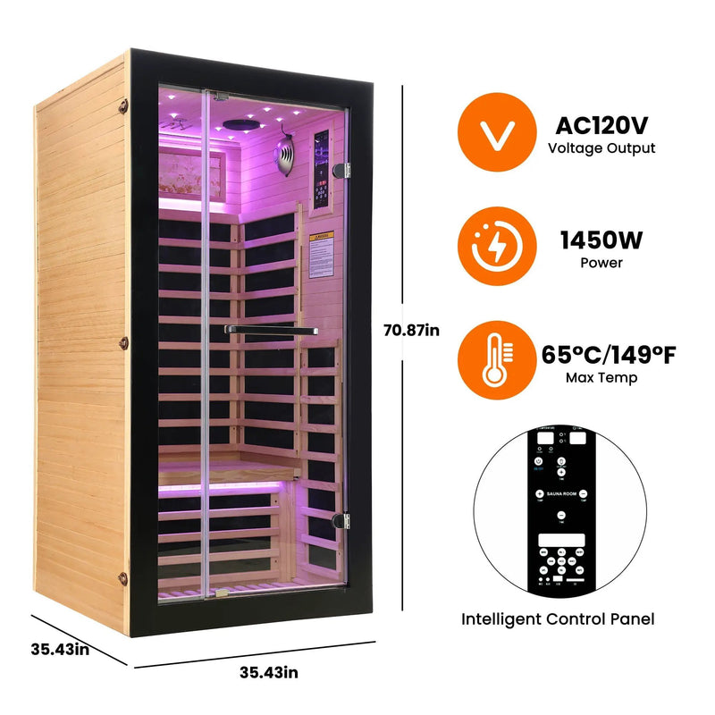 Single-person starlight ceiling lighting sauna by HouseOfZazla