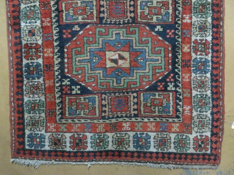 3 '4" X 10' Vintage Handmade Turkish Kazak Caucasian Wool Runner Rug Red Nice by Jewel Rugs