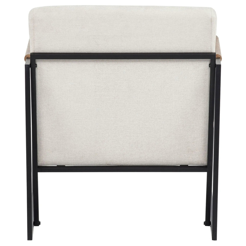 Monsen Fabric Upholstered Metal Frame Accent Chair Ivory by Unique Piece Furniture