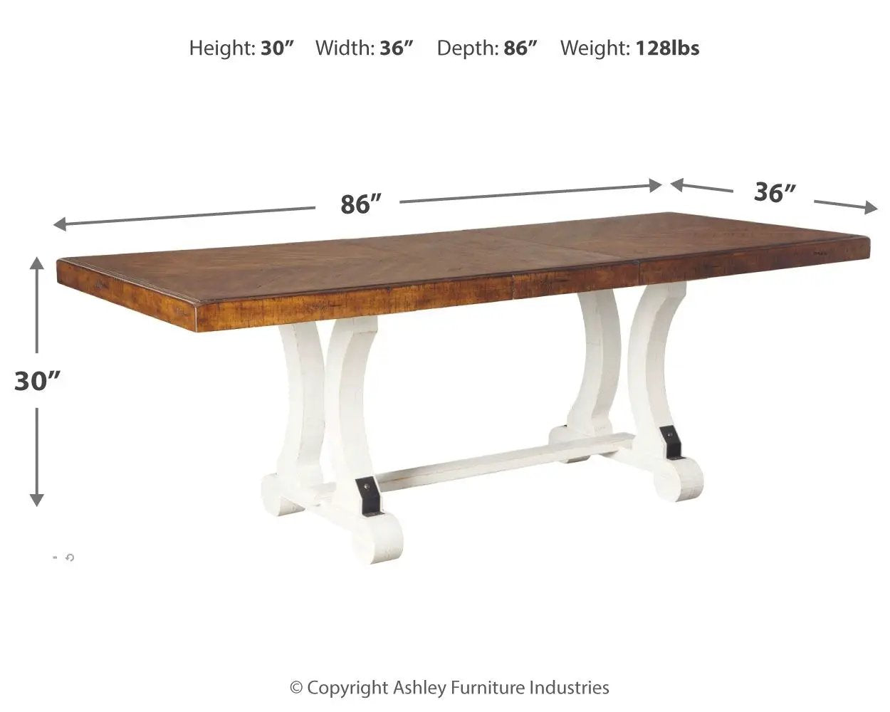 Valebeck - Rectangular Dining Room Table - White / Brown by Unique Piece Furniture