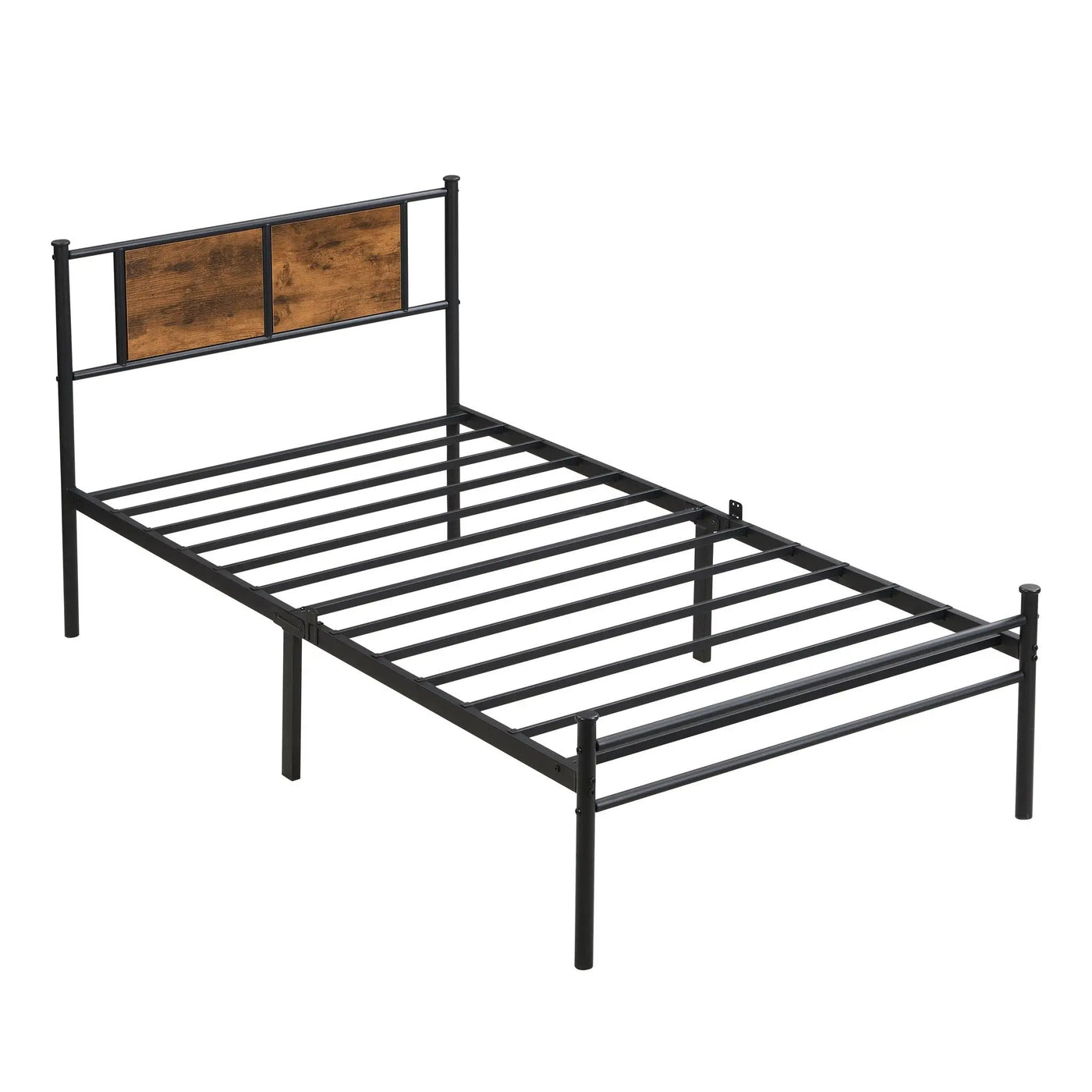 Modern Metal Bedframe With Headboard, Durable Steel Structure by HouseOfZazla