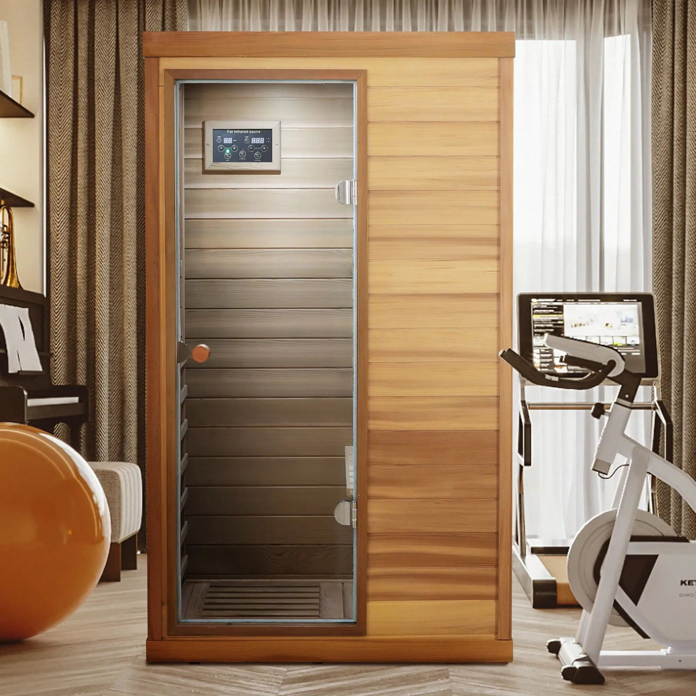 Hemlock Mini 1 Person Far Infrared Door Indoor Sauna Room by HouseOfZazla