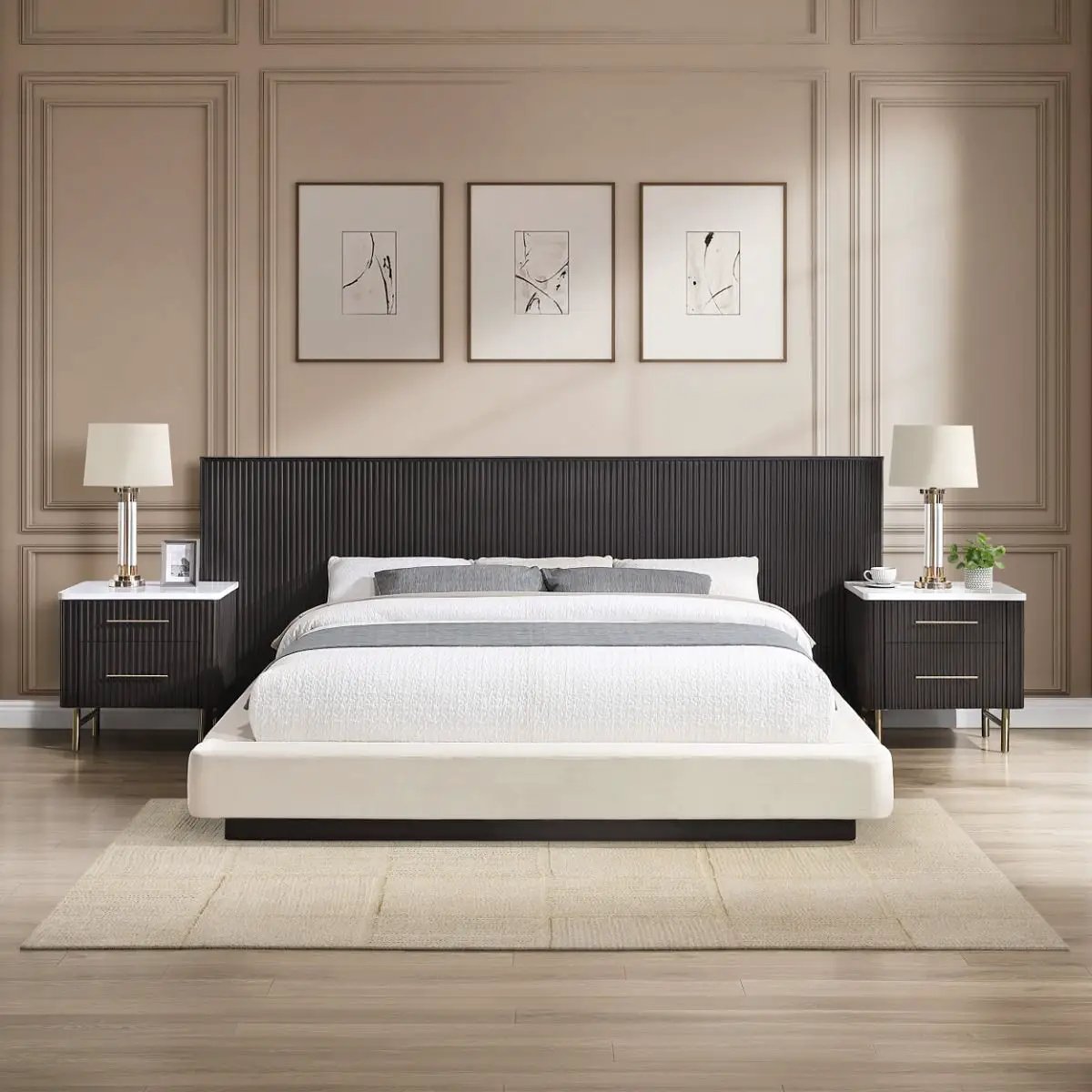 Clayten - Queen Bed - Beige / Espresso by Unique Piece Furniture