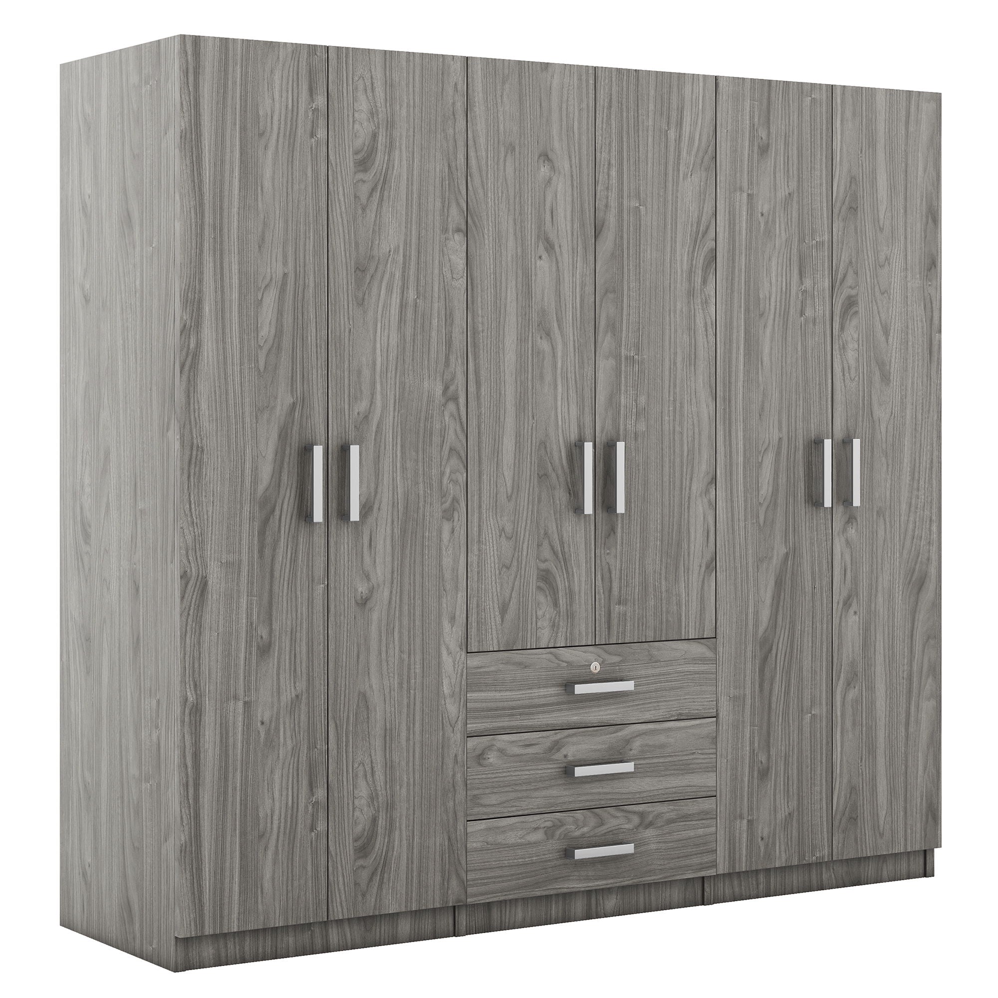 6 Doors Wardrobe Storage For Bedroom, With Big Drawers by HouseOfZazla