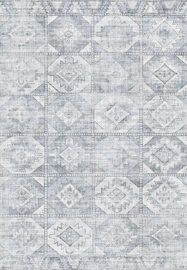 Toucan - 5' X 7' Washable Non - Slip Area Rug - Silver