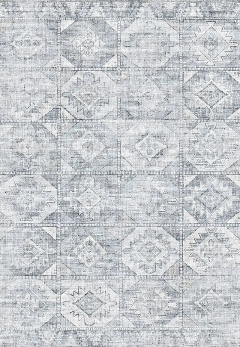 Toucan - 5' X 7' Washable Non - Slip Area Rug - Silver by HouseOfZazla