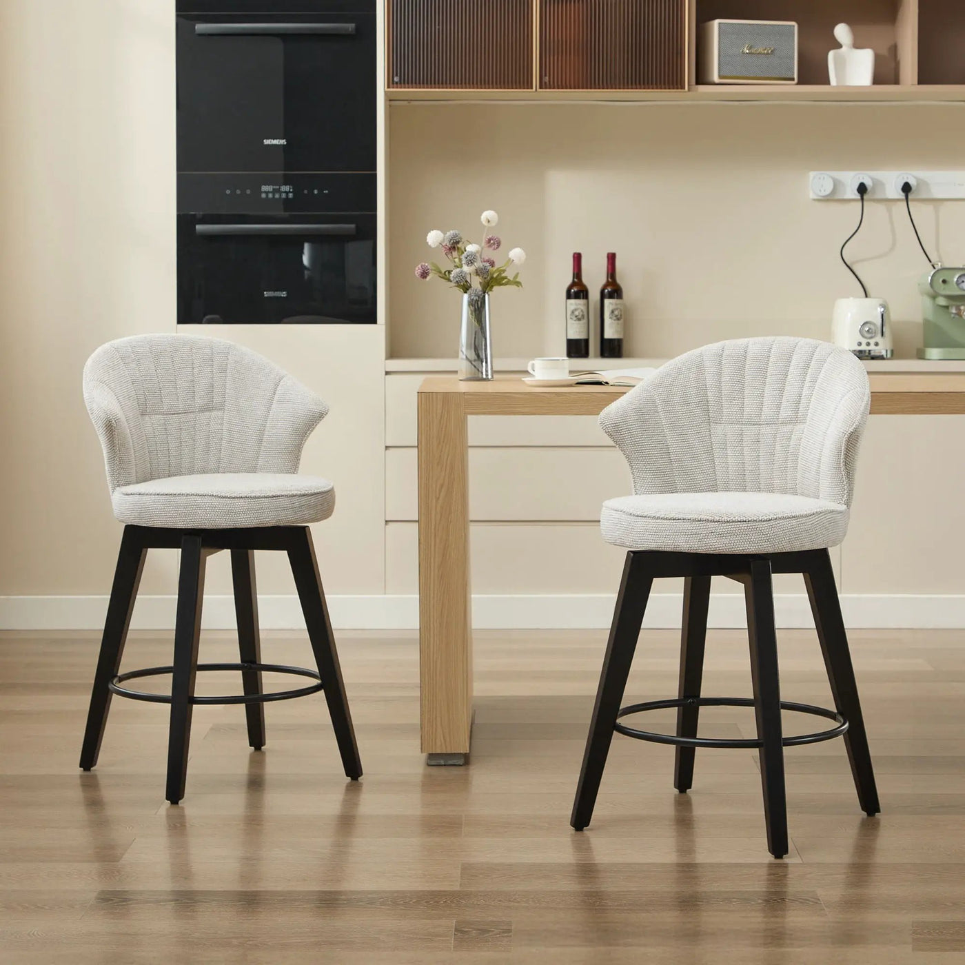 Wing Back Swivel Bar Stools (Set of 2) by HouseOfZazla