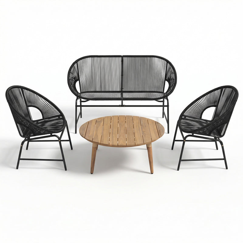 Nusa Outdoor Patio 4-Pcs Chat Set by HouseOfZazla