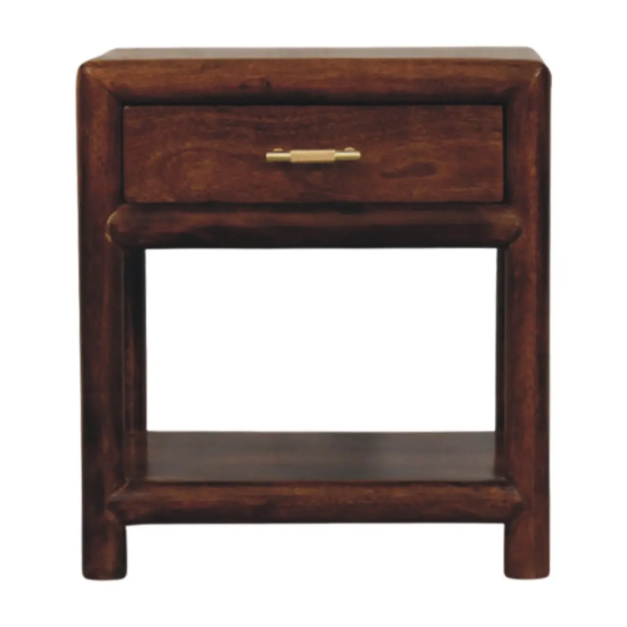 Solid Wood Regency Chestnut Nightstand, 1-Drawer, 1 Open-Slot by HouseOfZazla