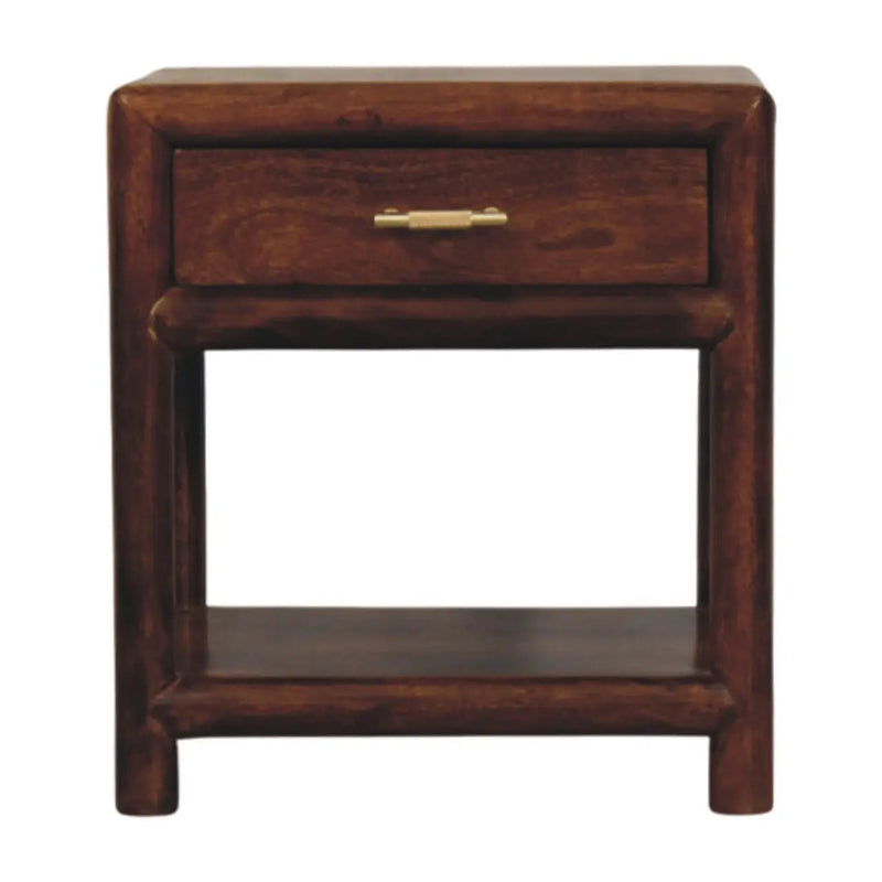 Solid Wood Regency Chestnut Nightstand, 1-Drawer, 1 Open-Slot by HouseOfZazla
