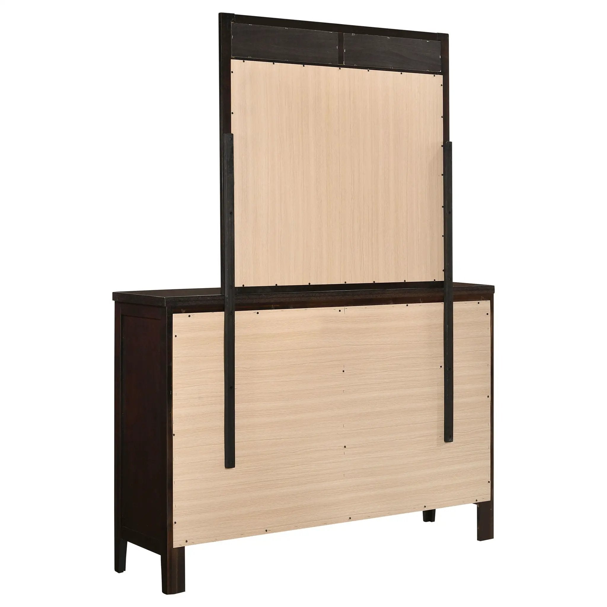 Carlton 6-drawer Dresser with Mirror Cappuccino by Unique Piece Furniture