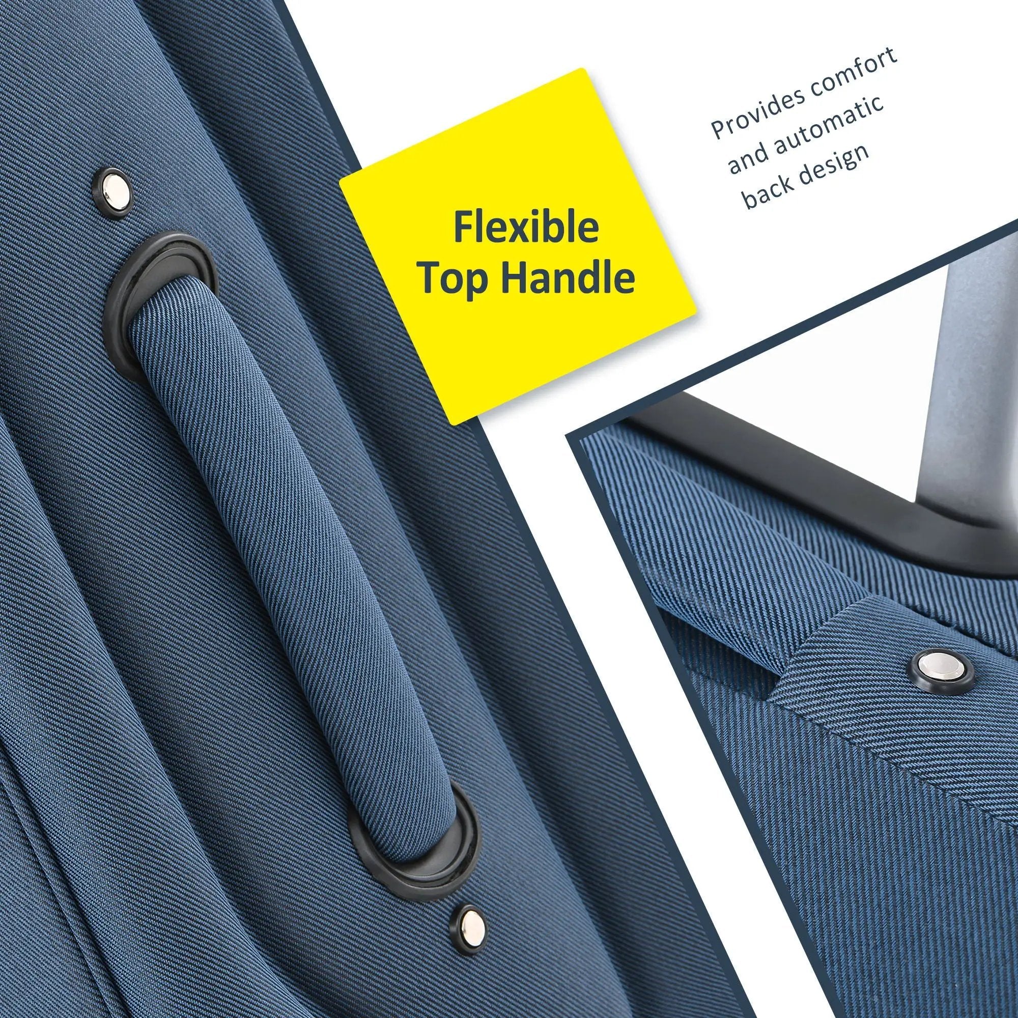 Softside Luggage Expandable 3 Piece Set Suitcase Upright Spinner Softshell Lightweight Luggage Travel Set - Dark Blue by HouseOfZazla