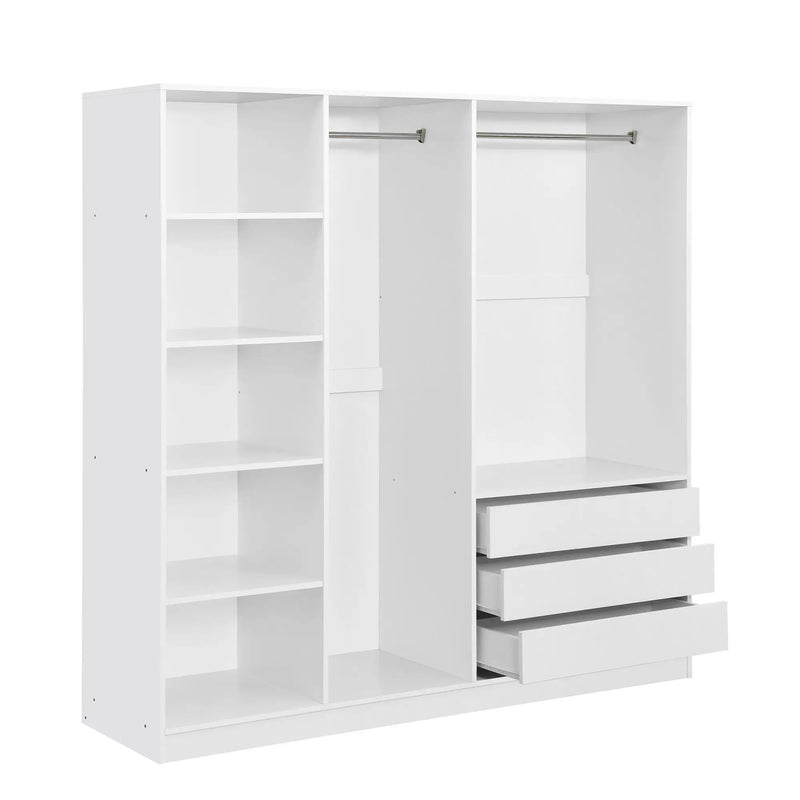 Doorless Storage Wardrobe For Dedroom With Shelves And 3 Drawers by Unique Piece Furniture