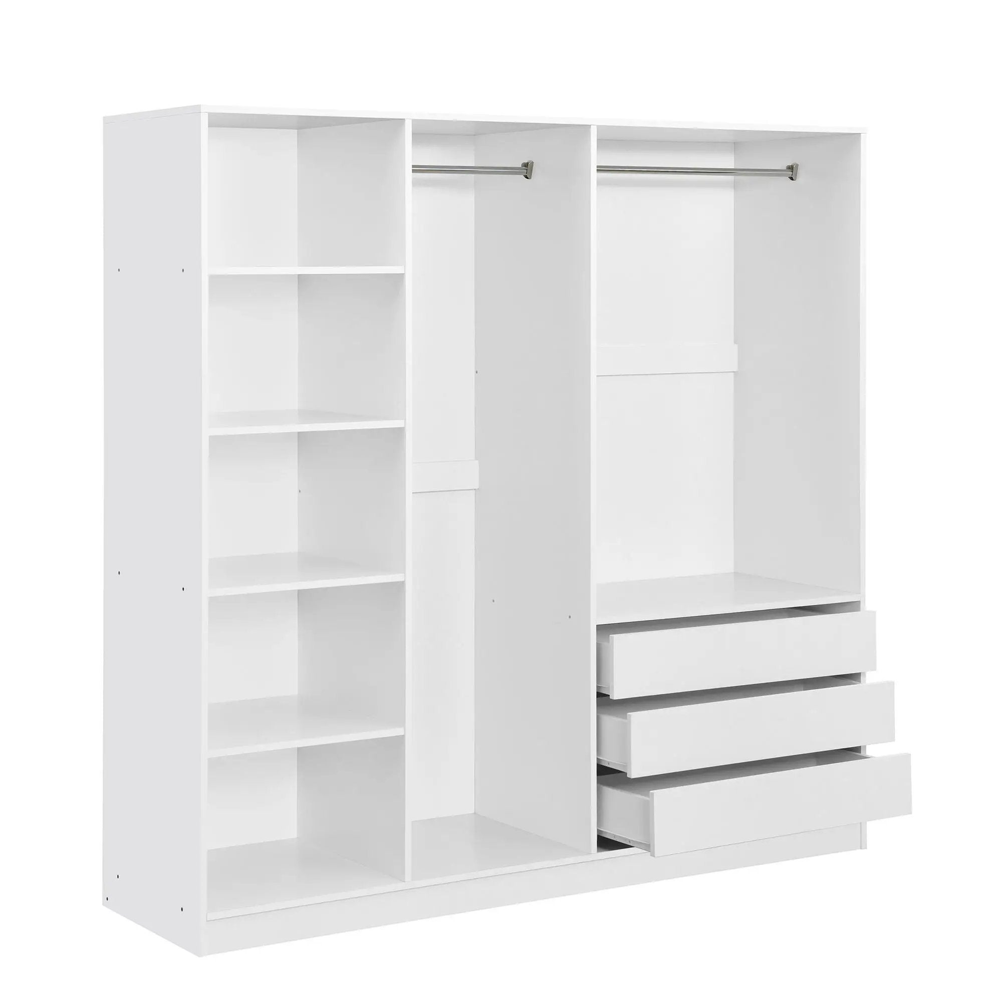 Doorless Storage Wardrobe For Dedroom With Shelves And 3 Drawers by HouseOfZazla