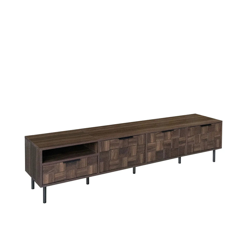 78" TV Stand With Storage Cabinets For Living Room - Walnut by HouseOfZazla