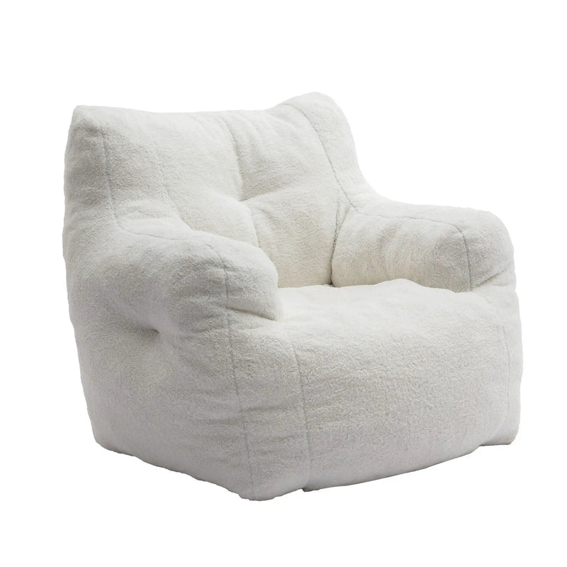 Soft Teddy Fabric Tufted Foam Bean Bag Chair With Teddy Fabric by HouseOfZazla