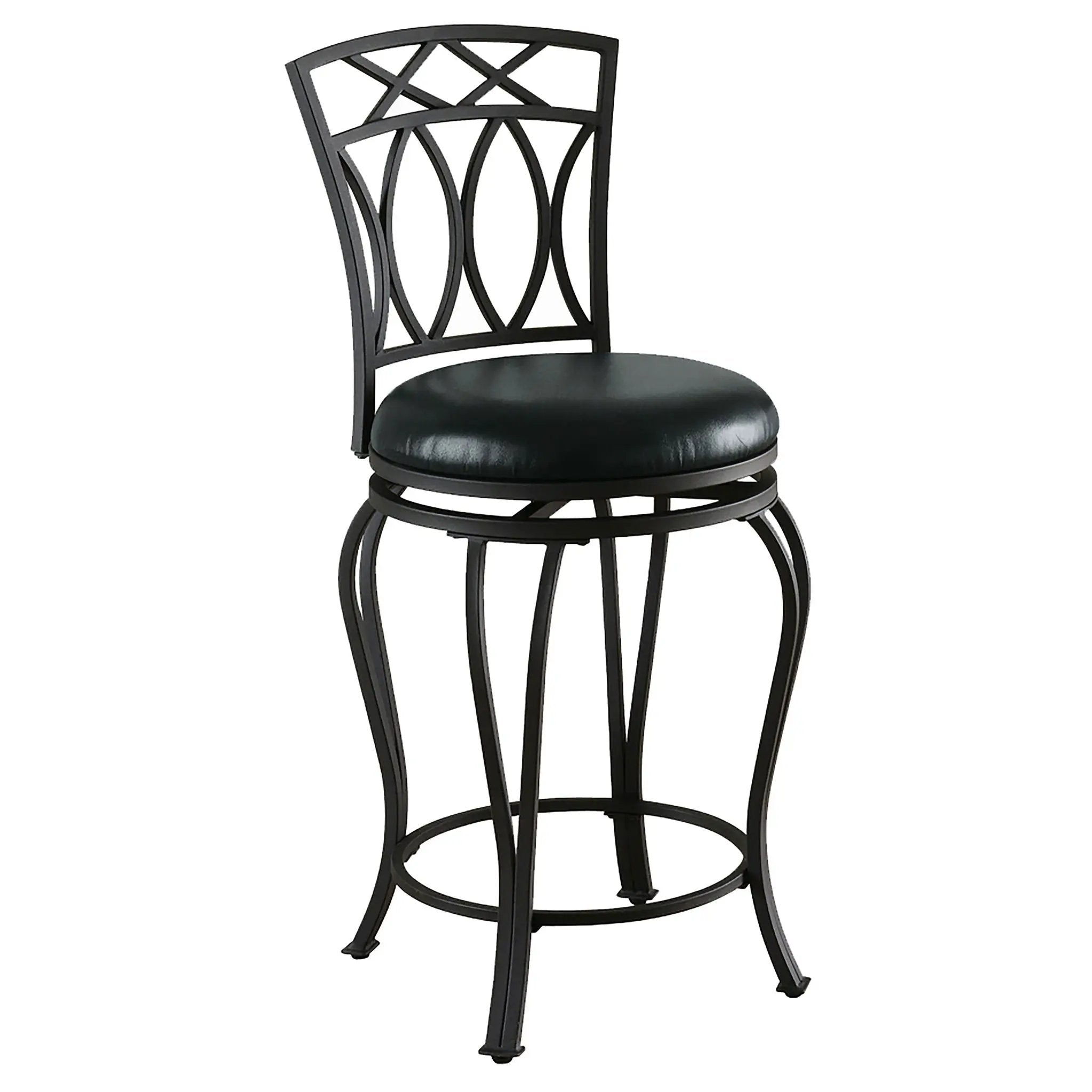 Adamsville Upholstered Swivel Counter Height Stool Black by Unique Piece Furniture