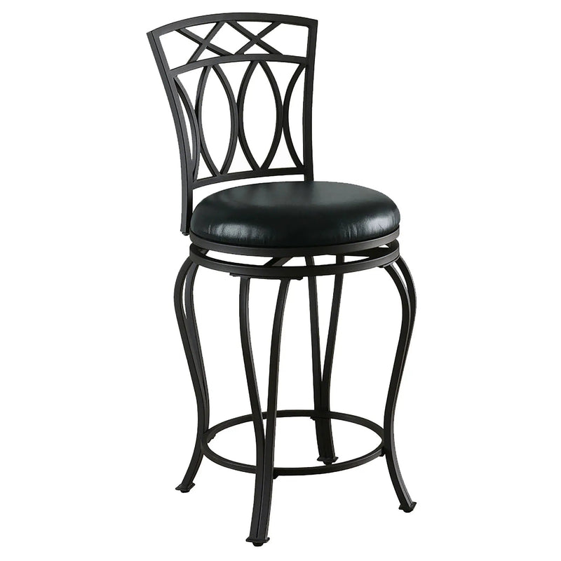 Adamsville Upholstered Swivel Counter Height Stool Black by Unique Piece Furniture